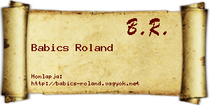 Babics Roland névjegykártya