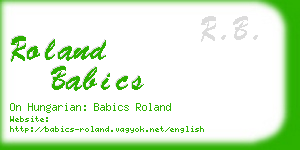 roland babics business card